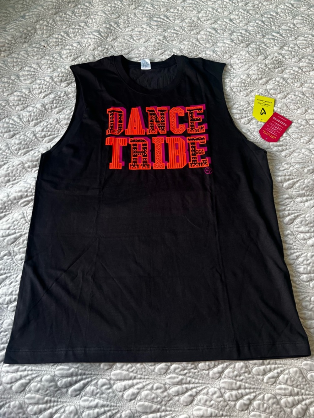 Zumba Fitness Dance Tribe Black Muscle Tank Instructor top M/L nwt